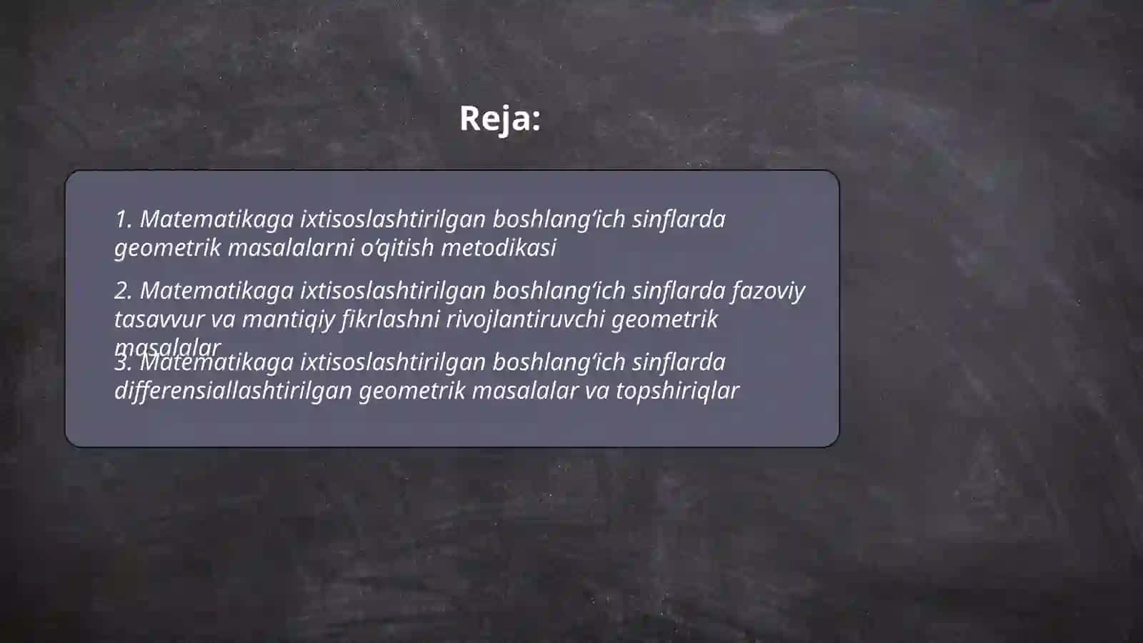 Matematikaga ixtisoslashtirilgan boshlang’ich sinflarda geometrik masalalar ichisha 2
