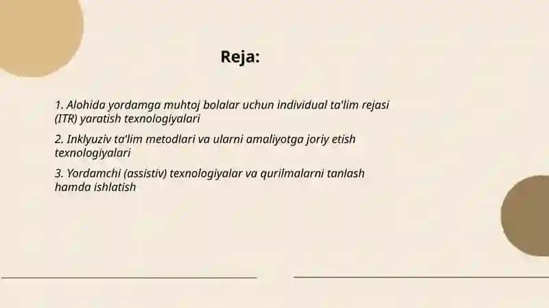 Talimiy tashkilotlarida alohida yordamga muhtoj bolalarni talim olishni qollab quvvatlash texnologiyasi 2