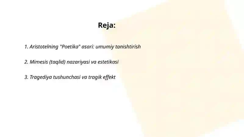 Aristotelning poetika asari 2