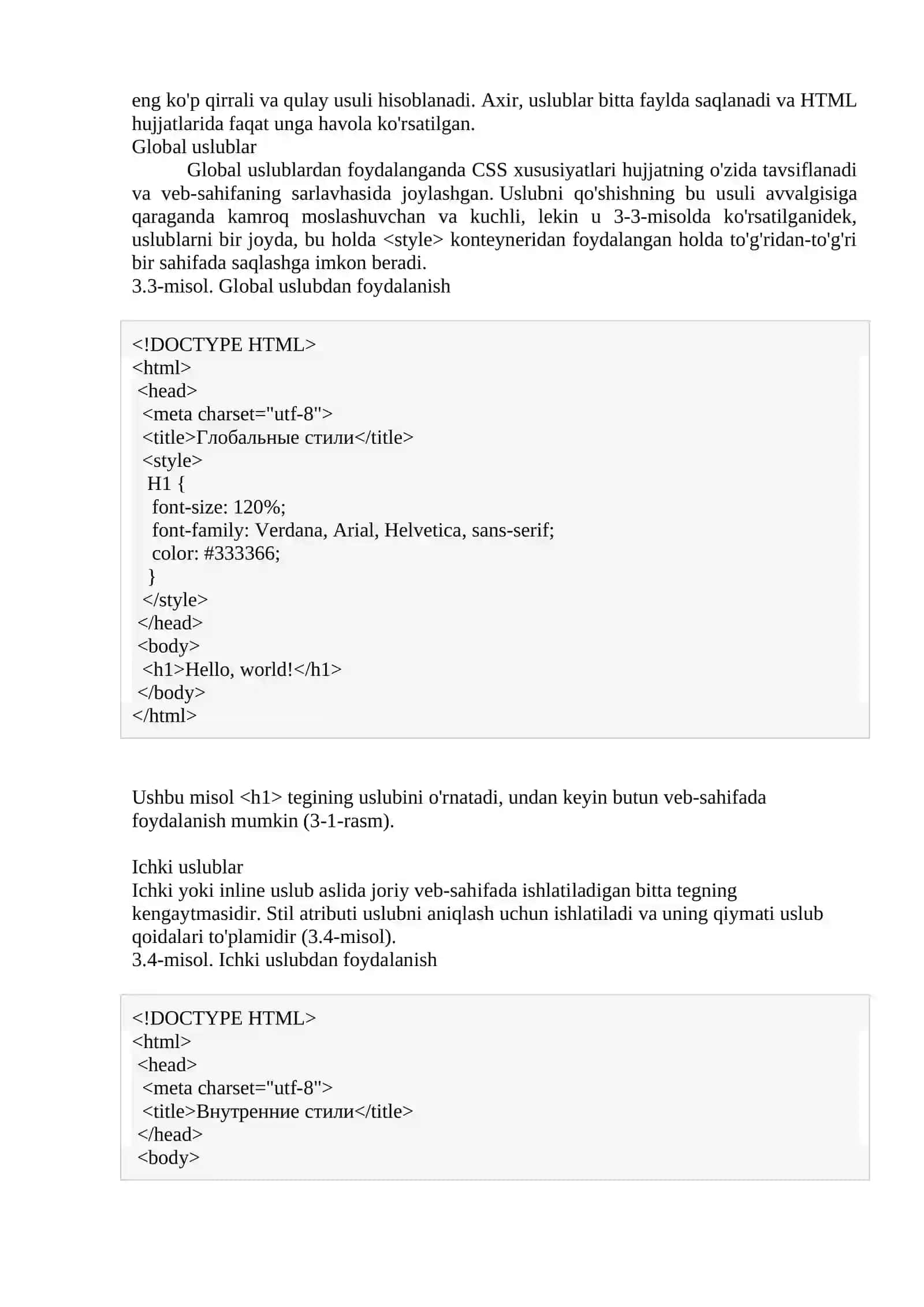 CSS uslubida bezatilgan web-sahifalar 2