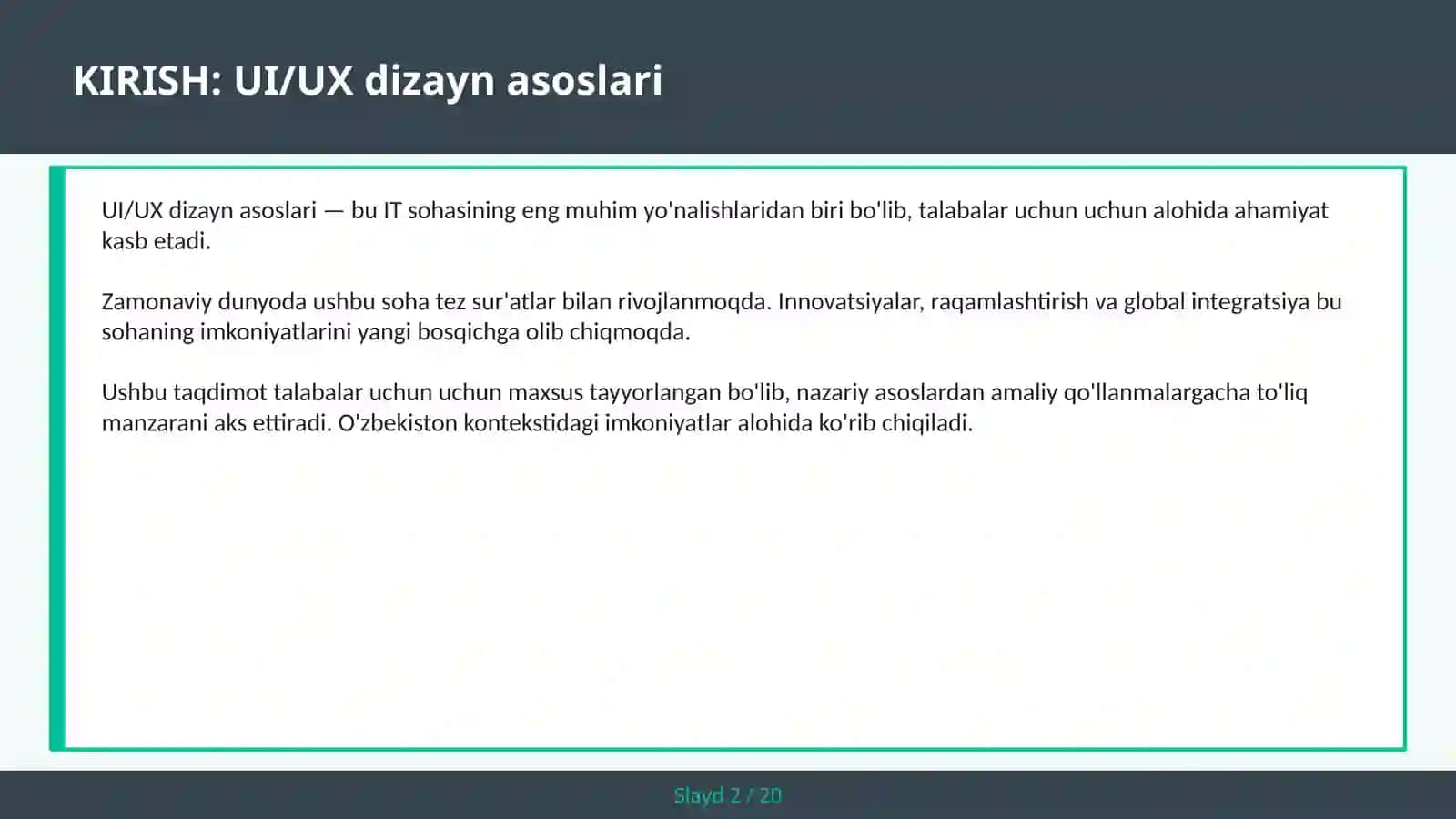 UI/UX DIZAYN ASOSLARI 2
