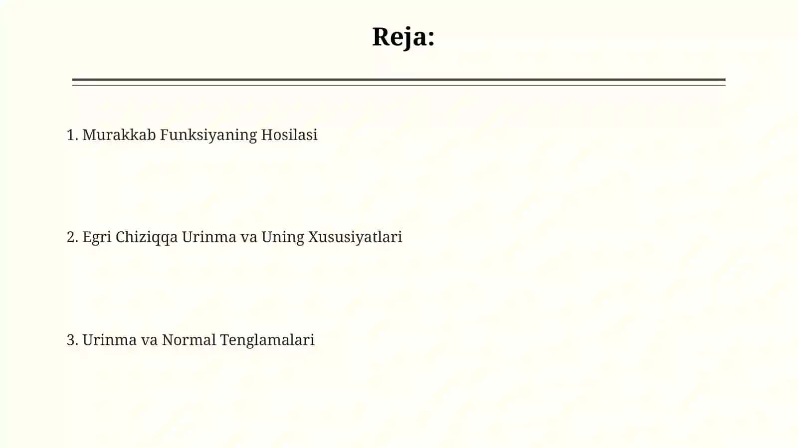 Murakkab funksiyaning hosilasi 2