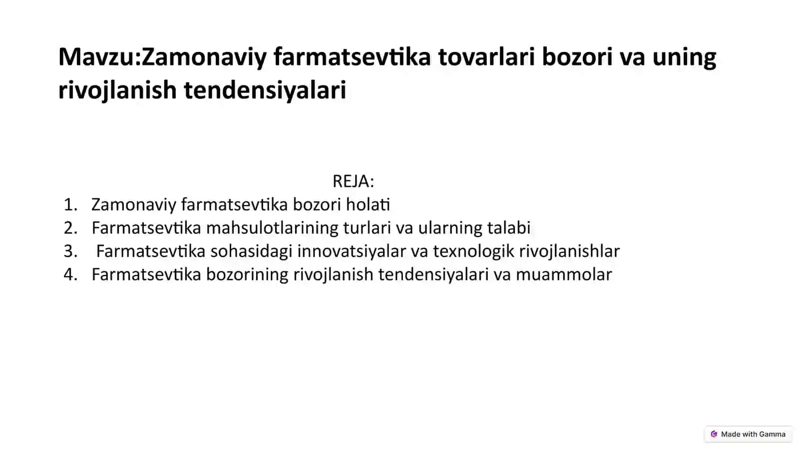 Zamonaviy Farmatsevtika Tovarlari Bozori: Rivojlanish Tendensiyalari 2
