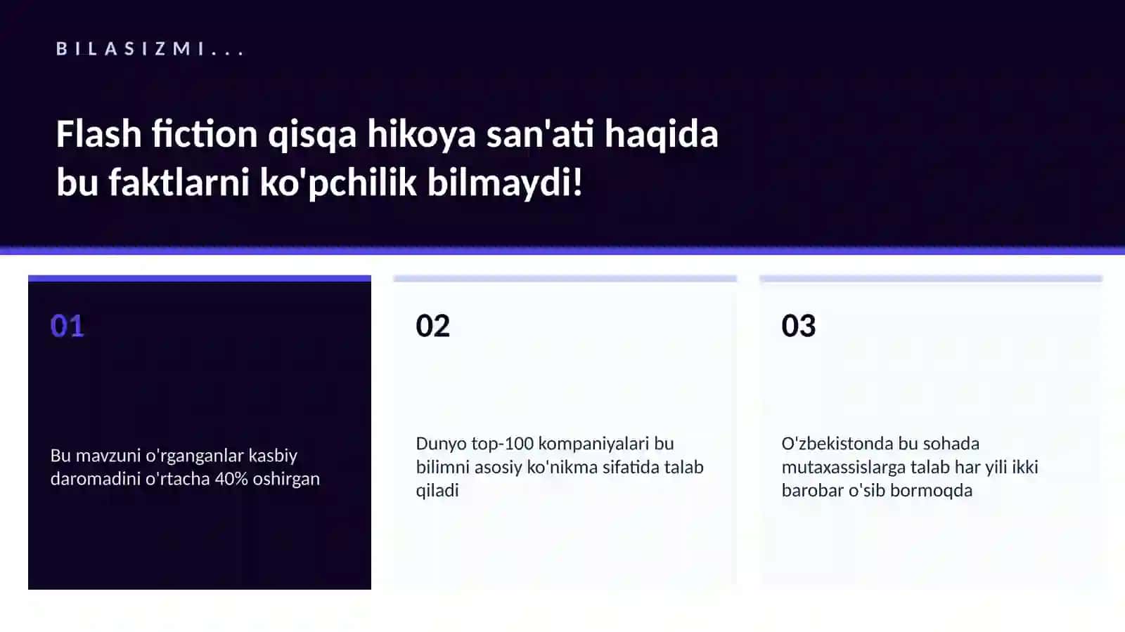 Flash fiction qisqa hikoya san'ati 2