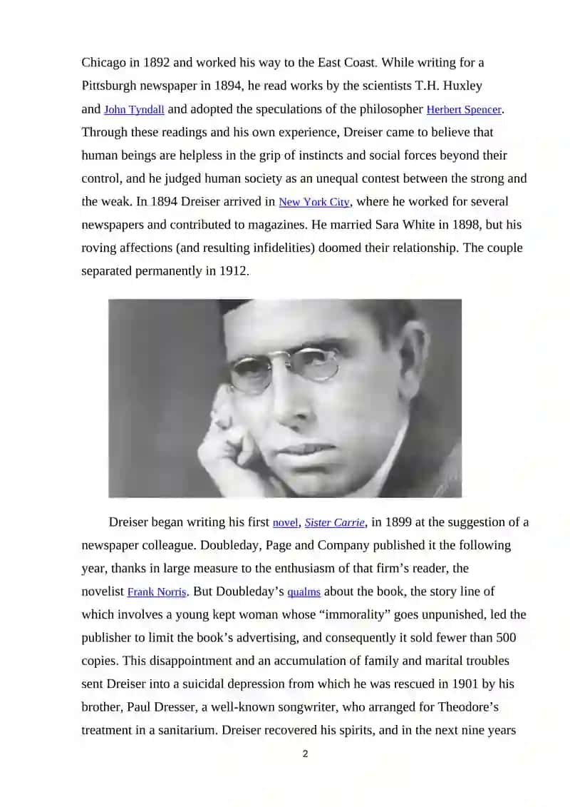 Novels by Theodore Dreiser 2