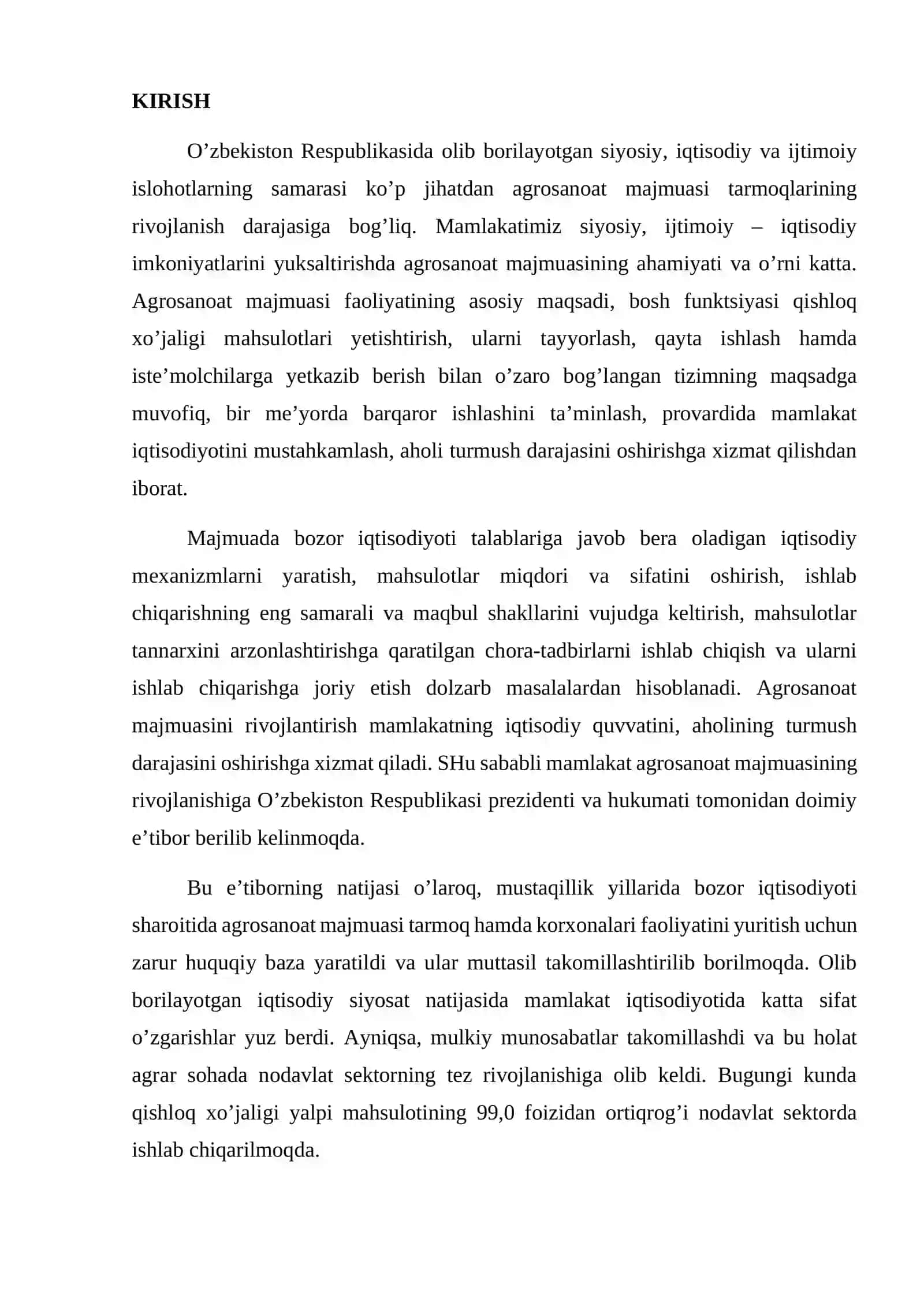 Agrosanoat majmuasida ishlab chiqarish va mahsulot tannarxi 2