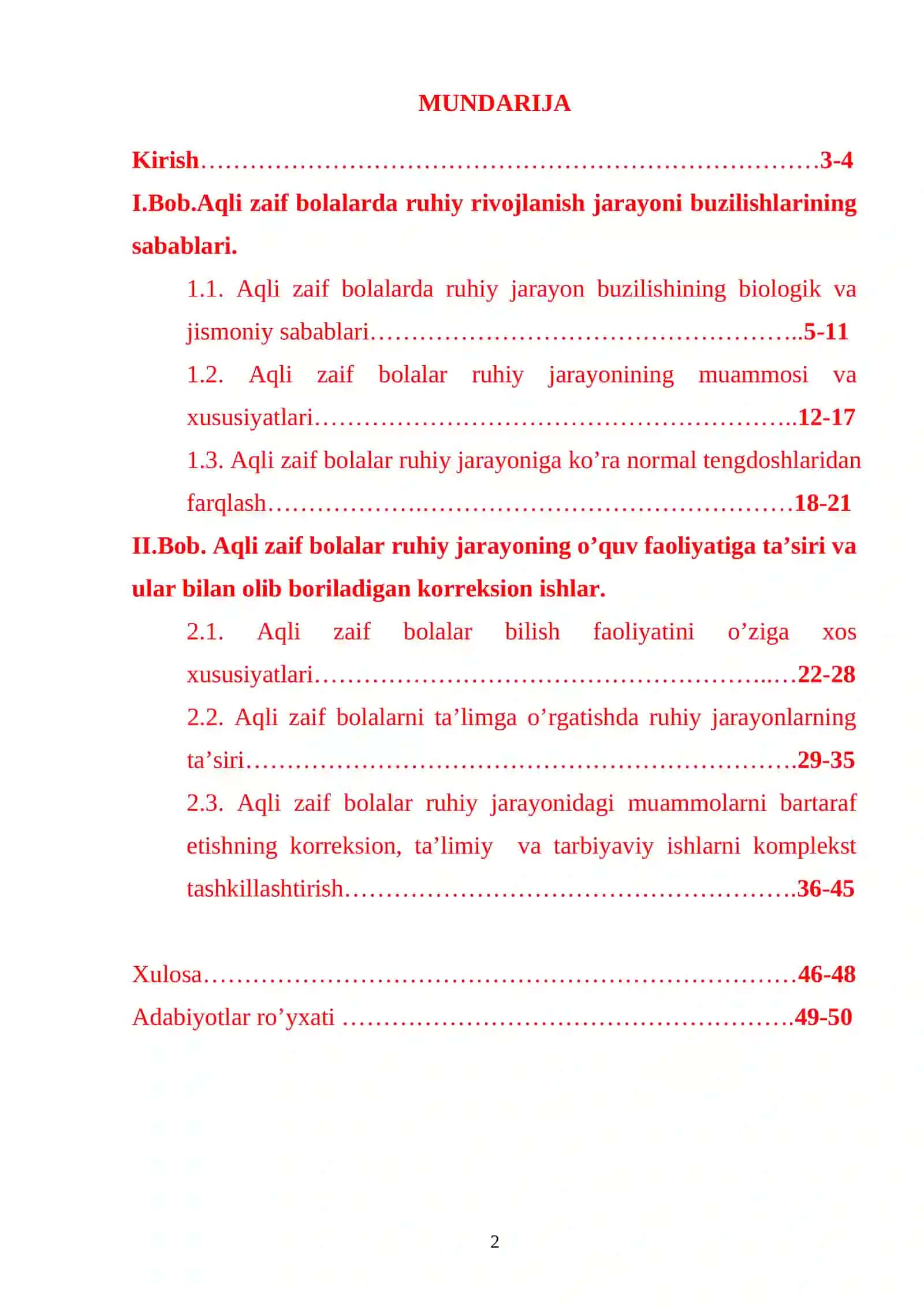 Aqli zaif bolalarda ruhiy rivojlanish jarayoni buzilishlarining sabablari 2
