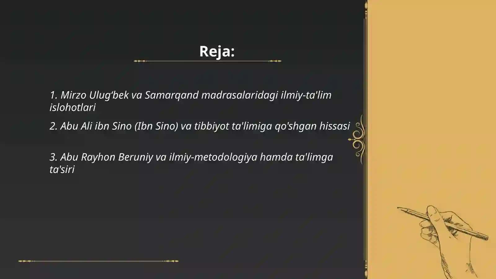 Mirzo Ulugʻbek va Samarqand madrasalaridagi ilmiy-ta'lim islohotlari 2