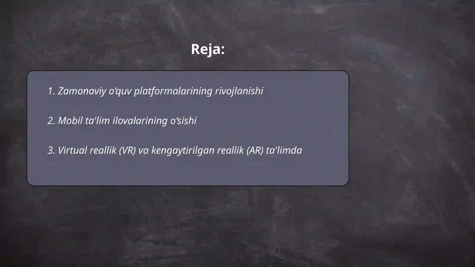 Elektron ta'lim rivojining yetakchi tendensiyalari 2