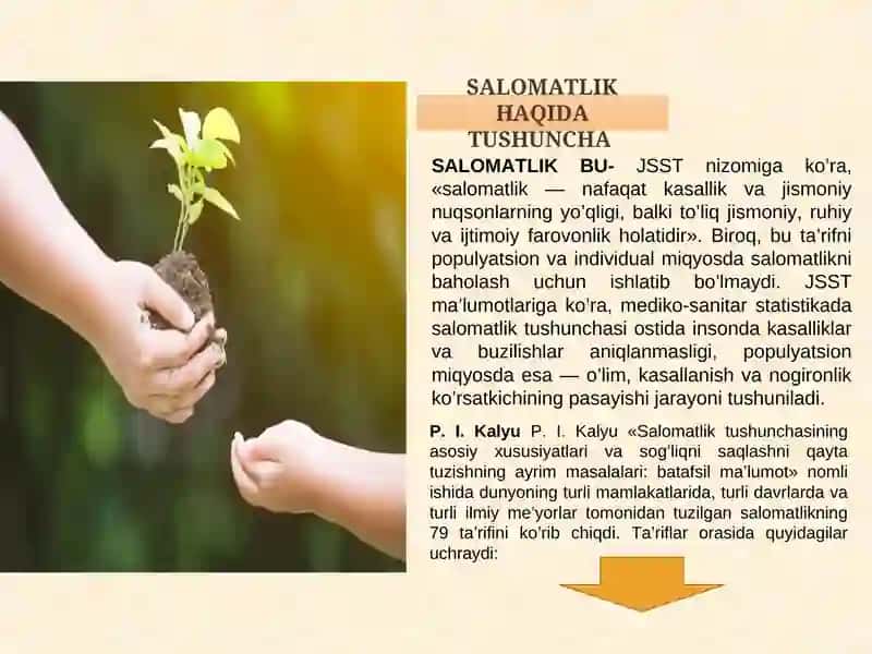 INSON SALOMATLIGIGA TASIR ETUVCHI OMILLAR 2