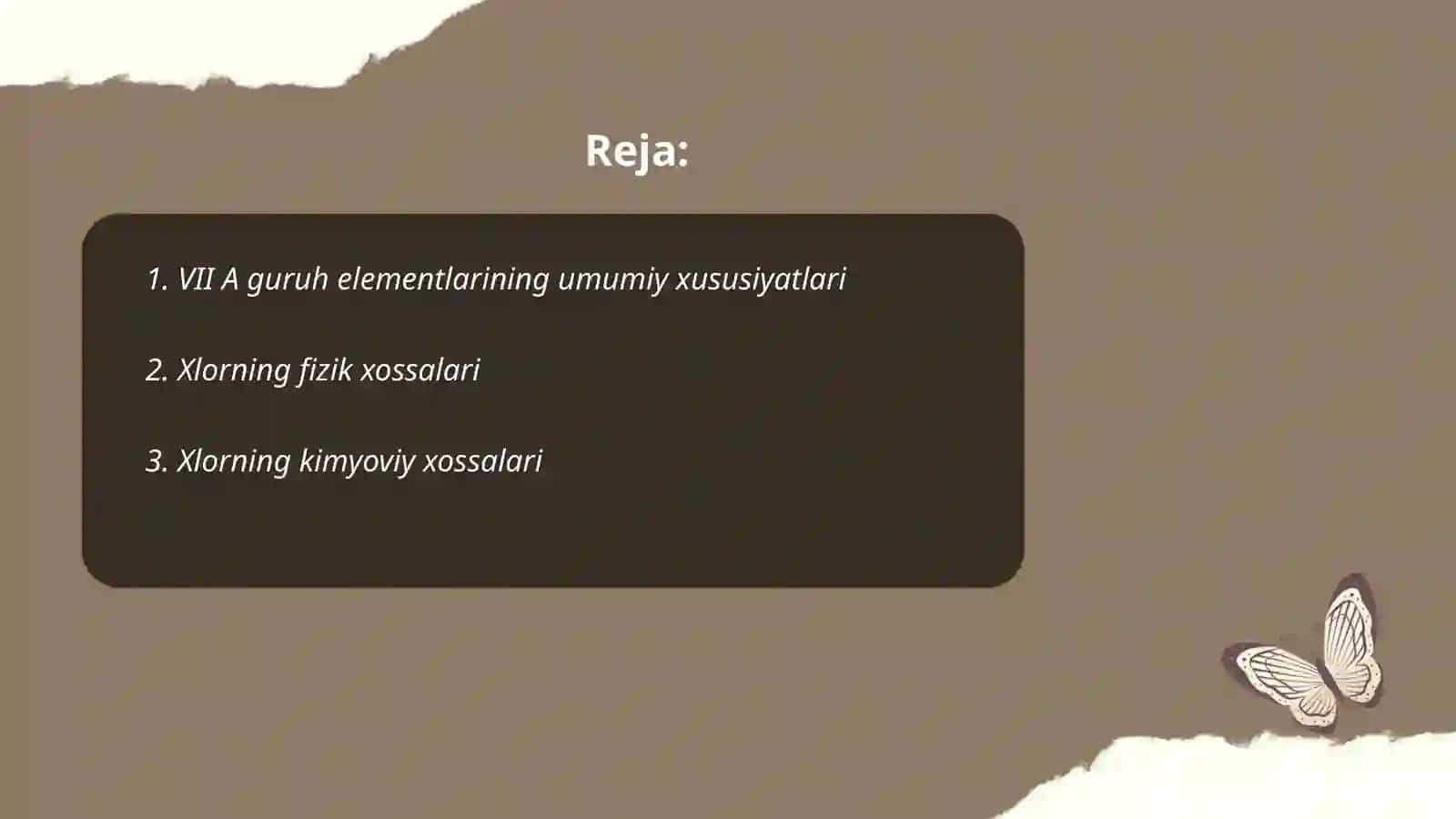 VII A gruppa elementlari (Cl misolida) 2