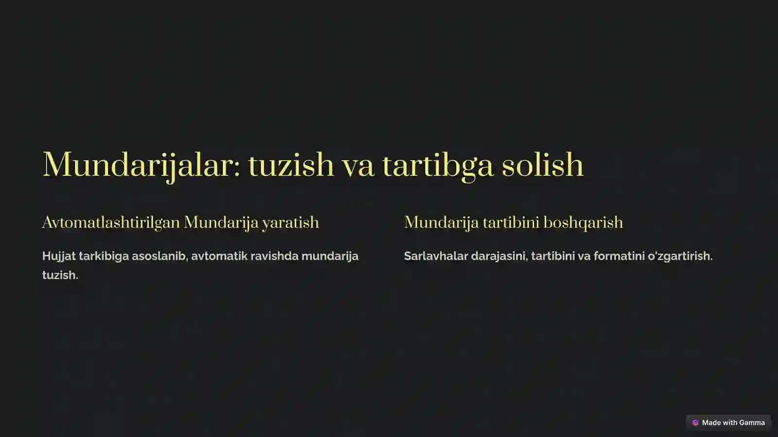 Avtomatlashtirilgan vositalar va shablonlar 2