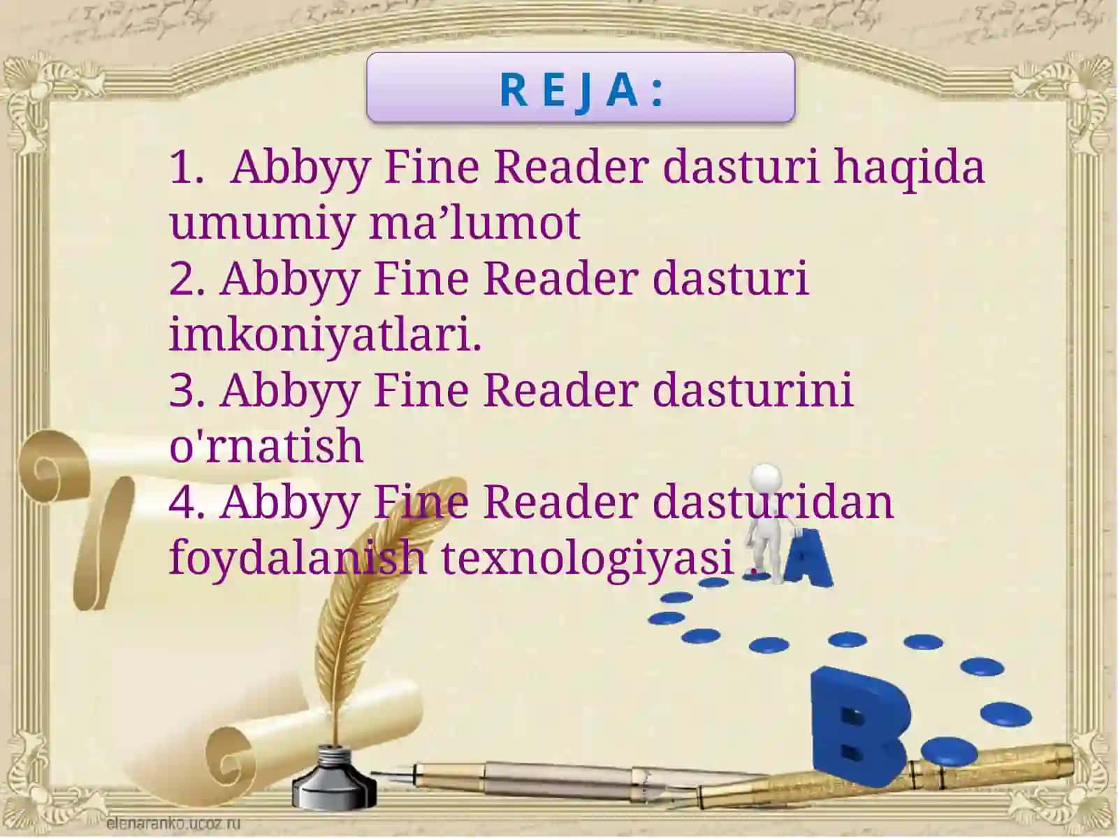 Informatika fanidan FineReader dasturini o'rnatish va undan foydalanish 2