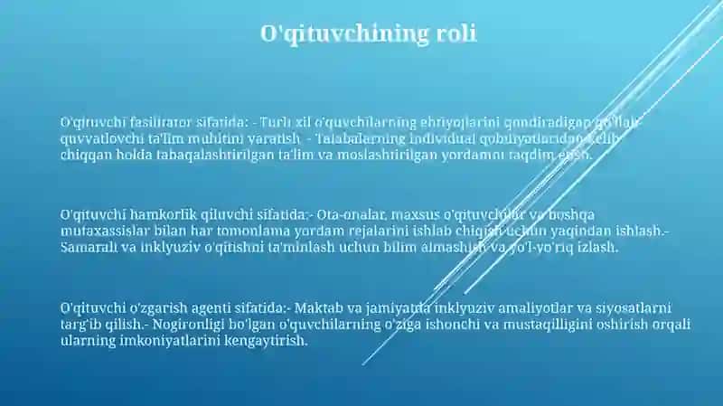Alohida Yordam Ga Muhtoj Bolani Samarali Inklyuziyasi Uchun Tashqi Sharoitlari 2