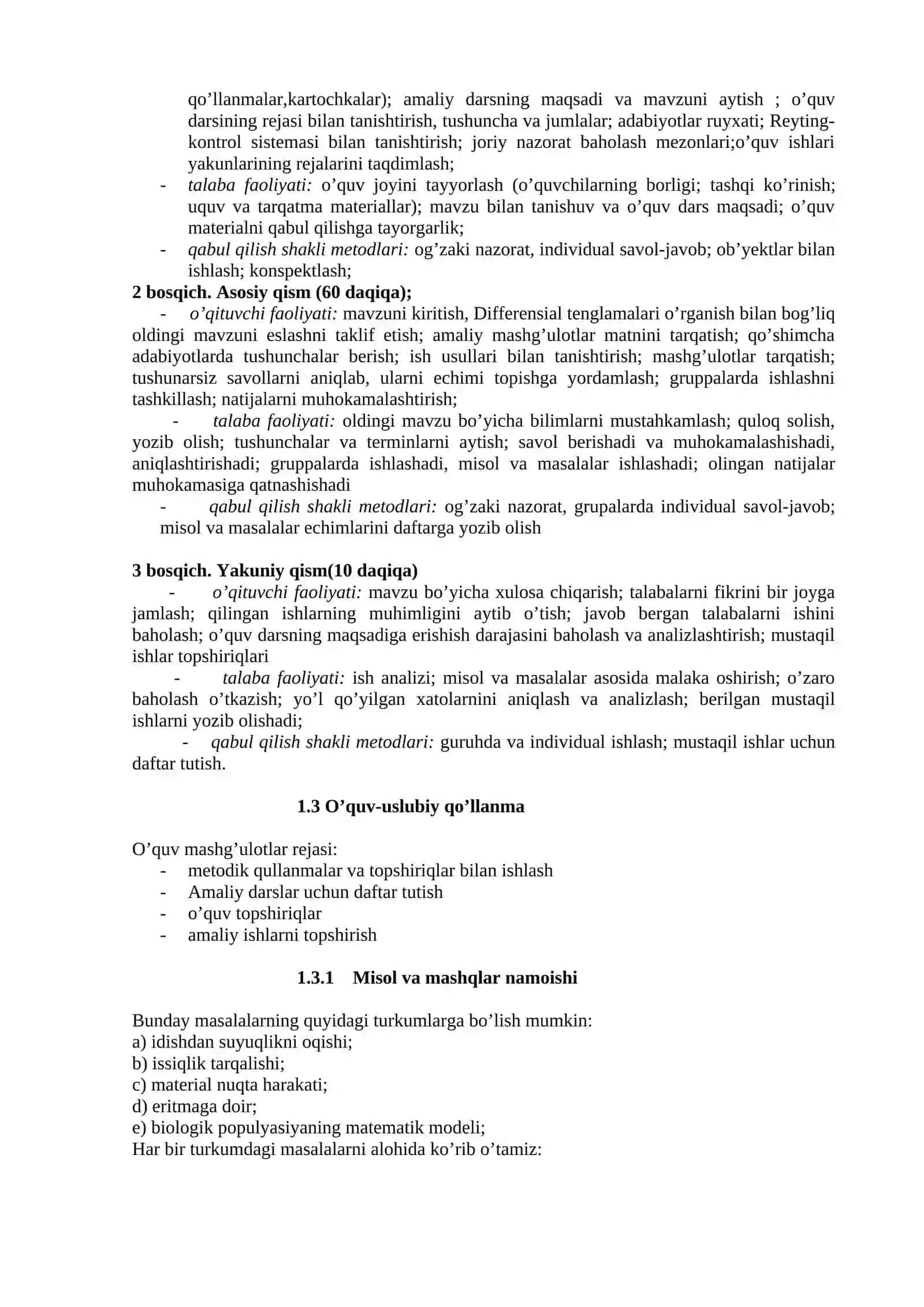 Amaliy masalalarning matematik modelini tuzish 2
