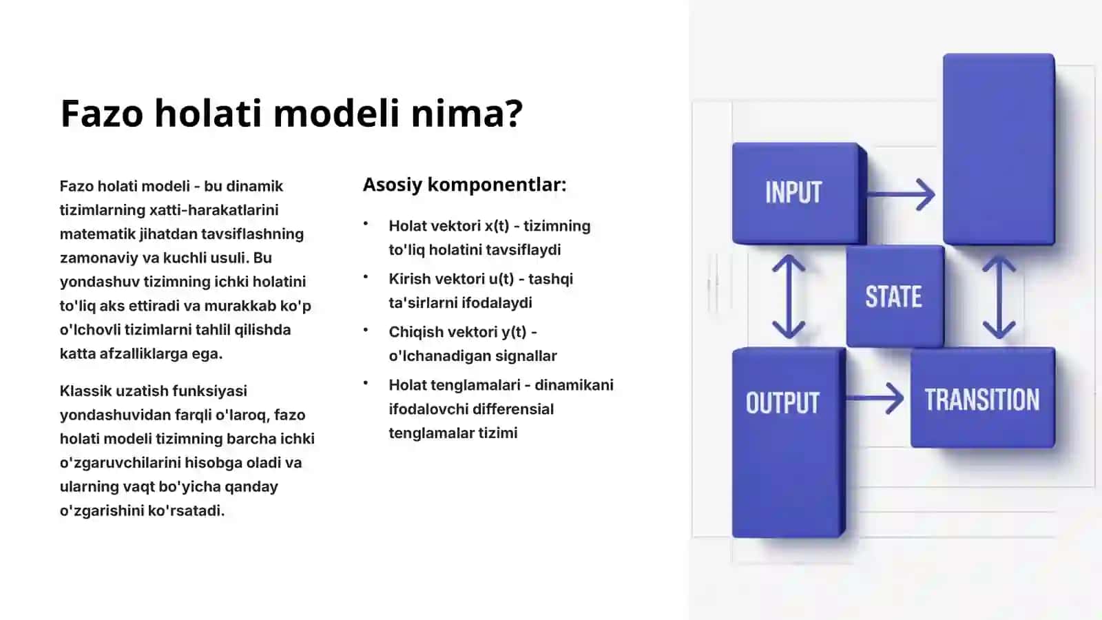 MATLAB yordamida fazo holati modeli asosida tahlil 2