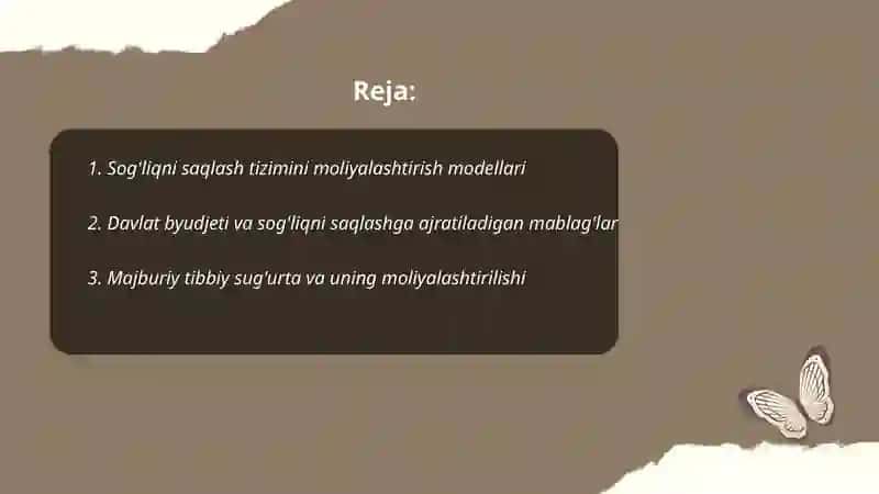 Sog'liqni saqlash tizimi iqtisodiyoti 2