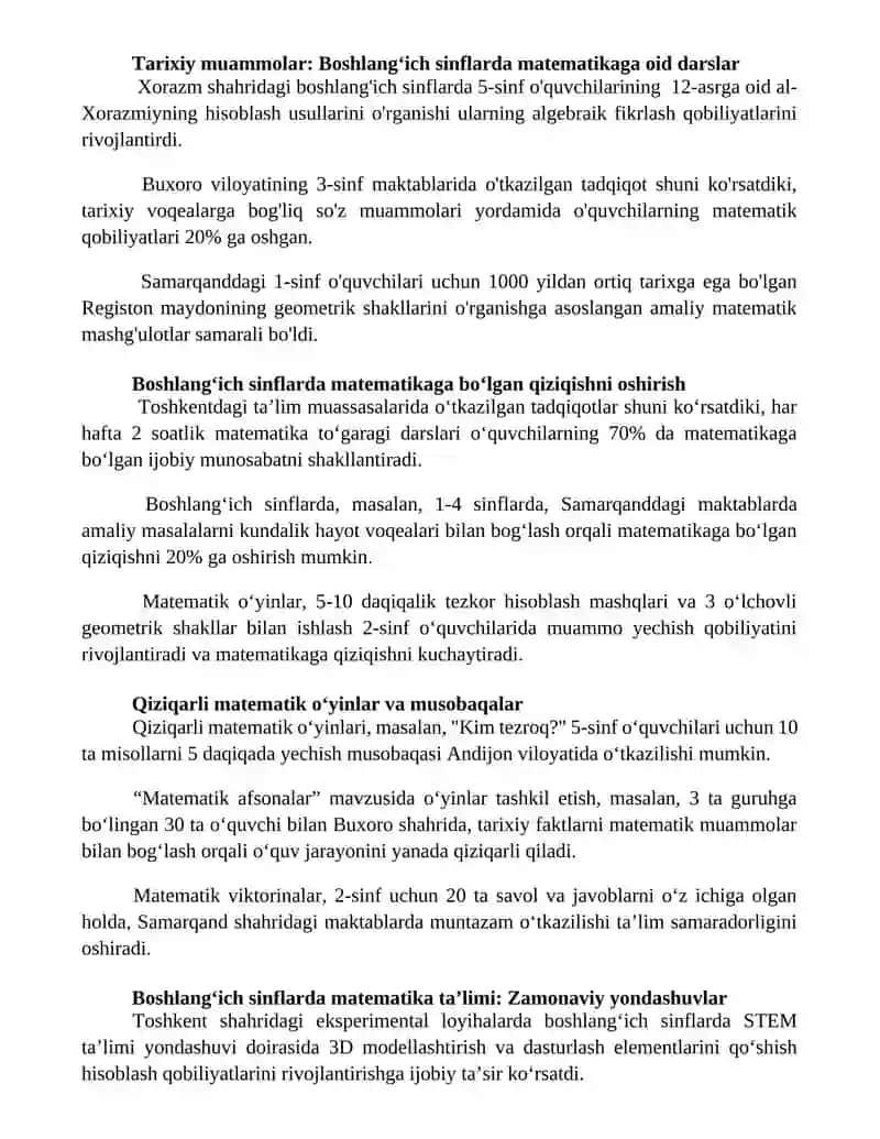 Zamonaviy texnologiyalarni matematikada qo'llash 2
