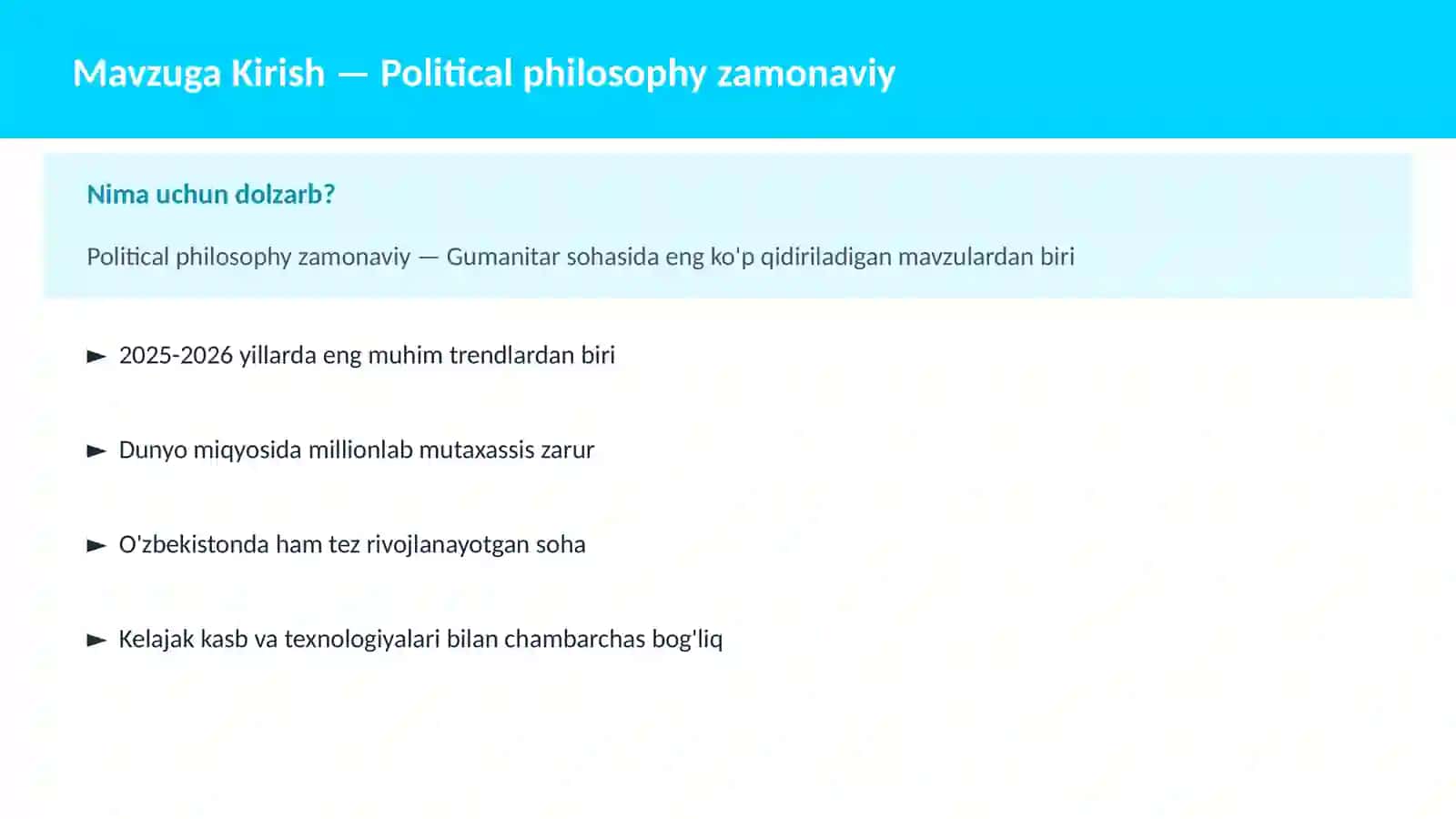 Political philosophy zamonaviy 2