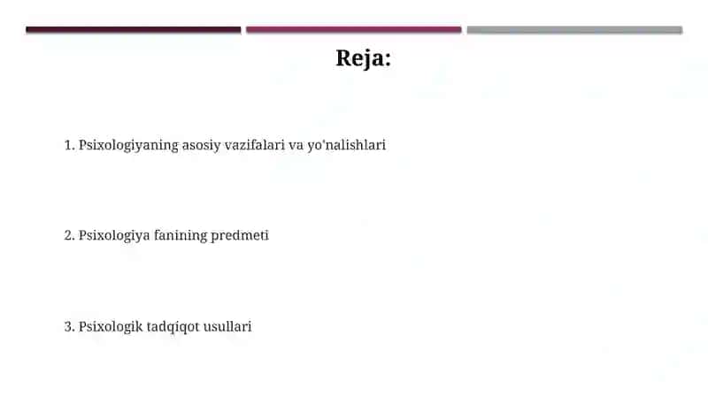 Pisxologiyaning asosiy vazifalari va yo'nalishlari 2