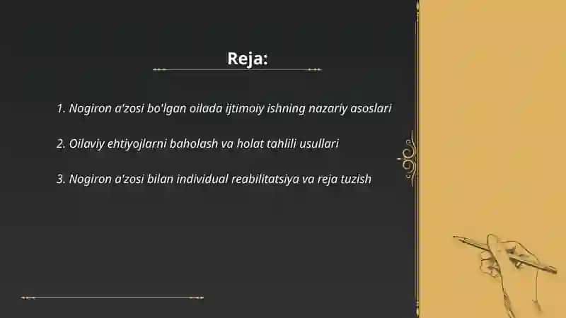 Nogiron aʼzosi bólgan oilada ijtimoiy ish mohiyati va mazmuni 2