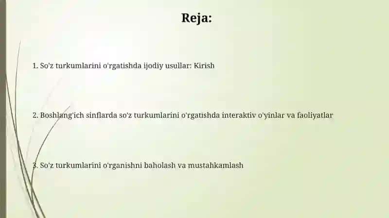So'z turkumlarini o'rgatish usullari 2
