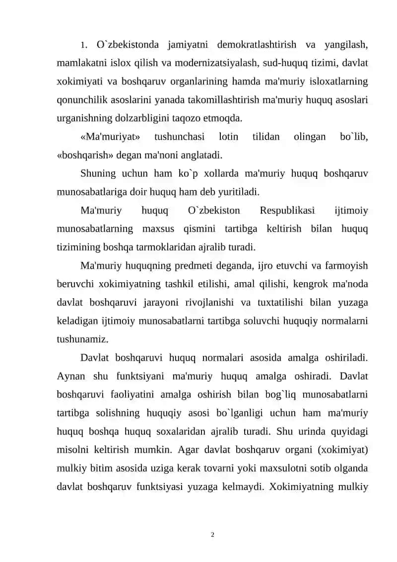 MA'MURIY HUQUQ MANBALARI 2