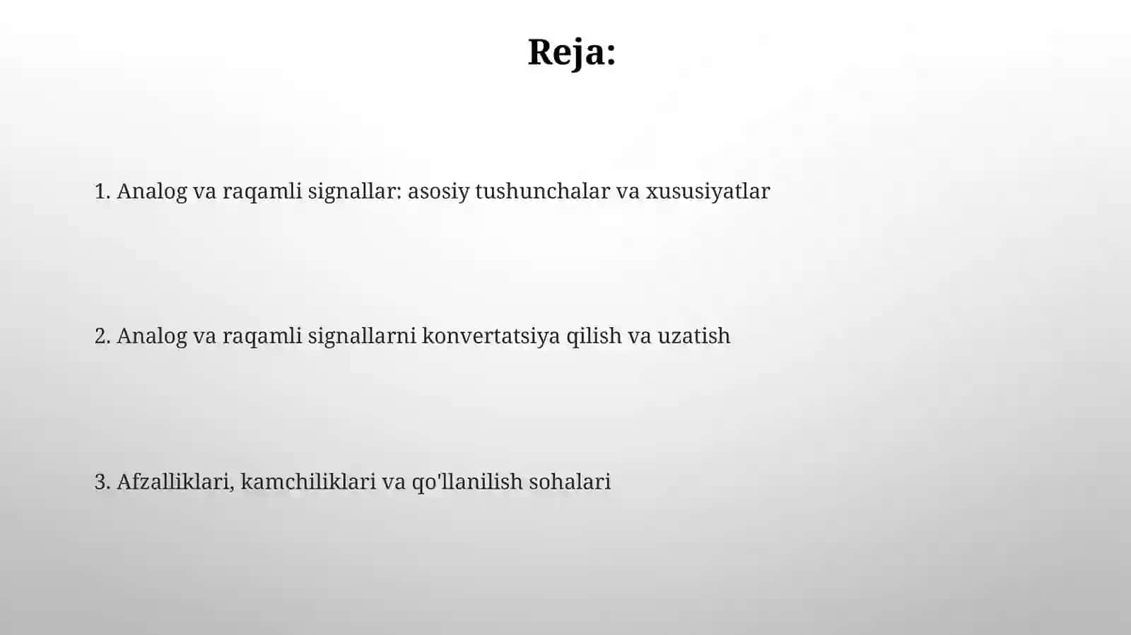 Analog va raqamli signallar: asosiy tushunchalar va xususiyatlar 2