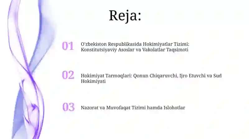 O'zbekiston Respublikasida Hokimiyatlar Tizimi 2