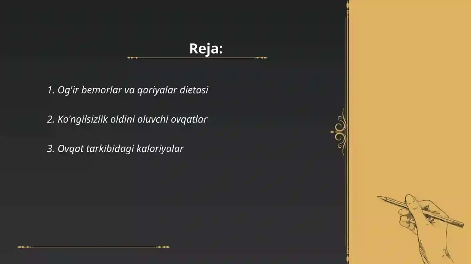 Og'ir bemorlar va qariyalar dietasi 2