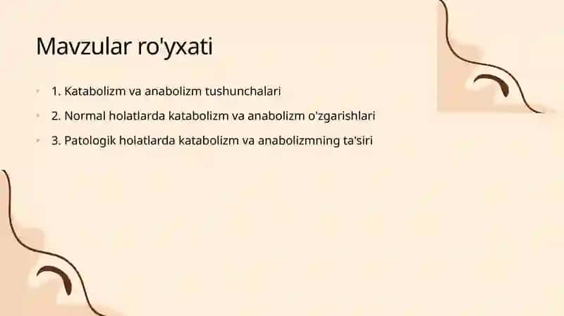 Katabolizm va anabolizm tushunchalari 2