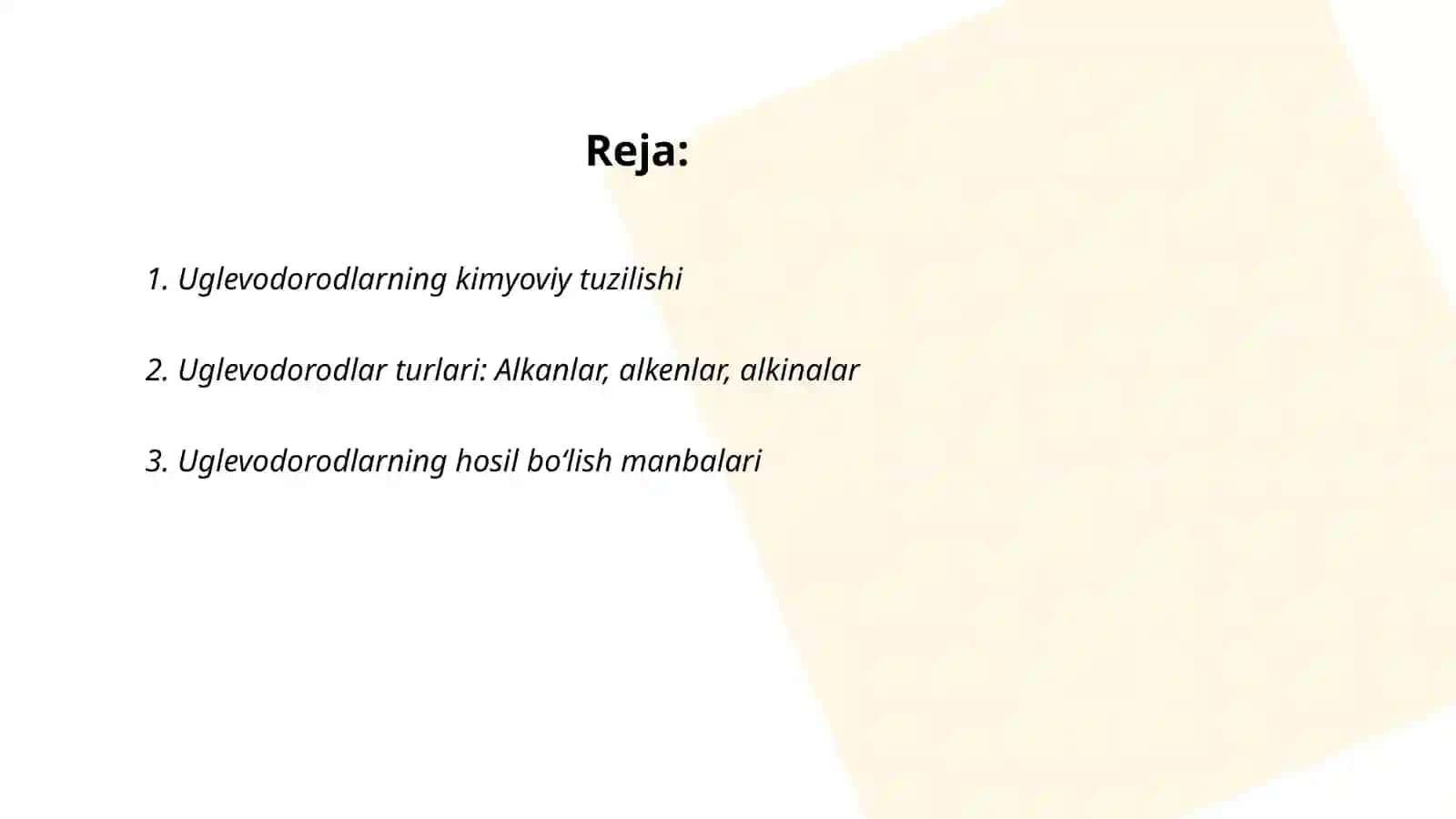 Uglevodorodlar va ularning oziq-ovqatdagi o‘rni 2