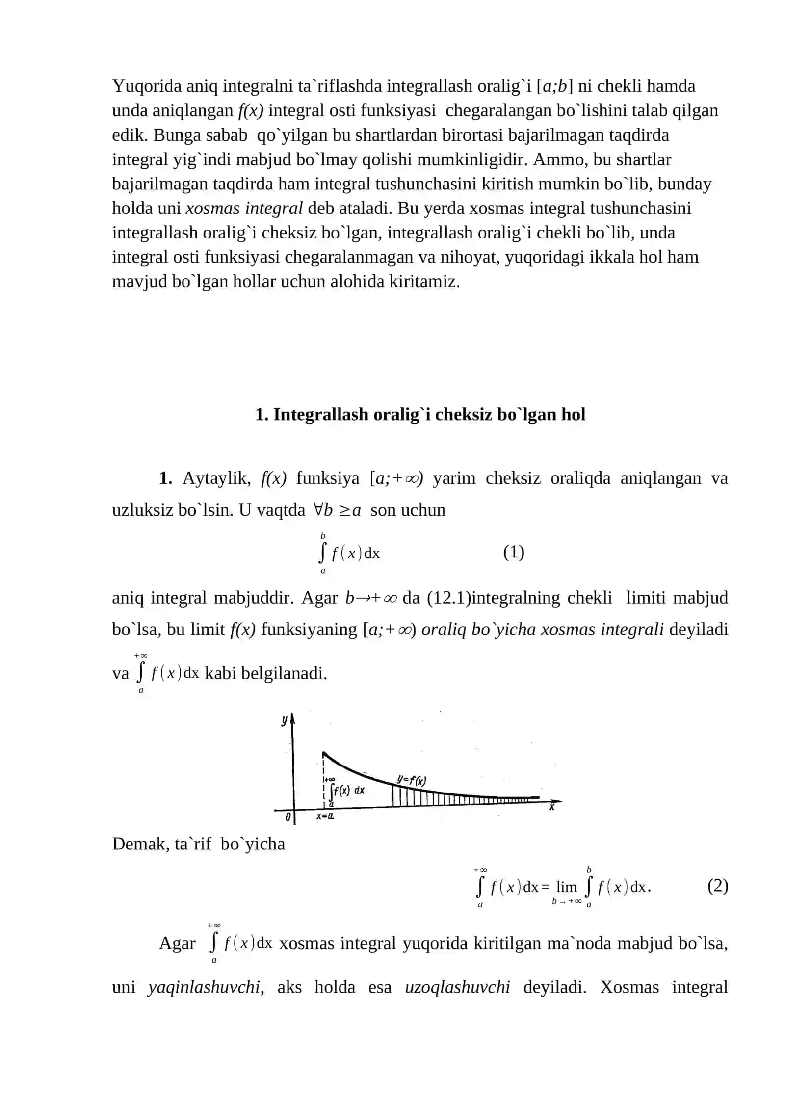 Xosmas integral 2