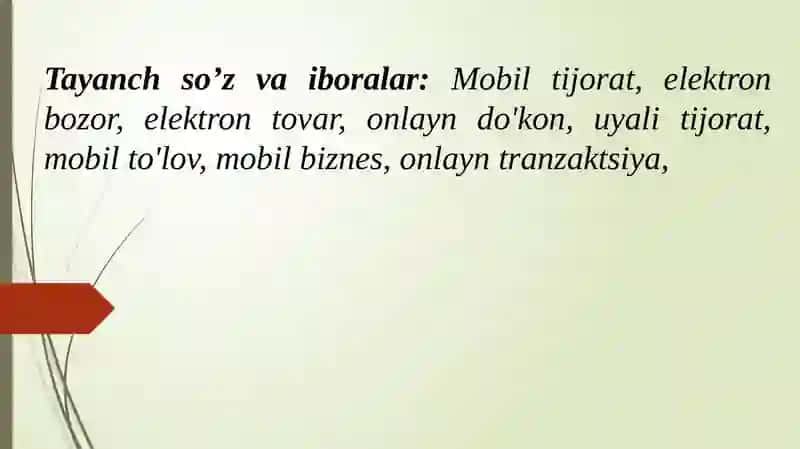 Mobil tijorat Elektron bozor va elektron tovarlar haqida tushuncha 2