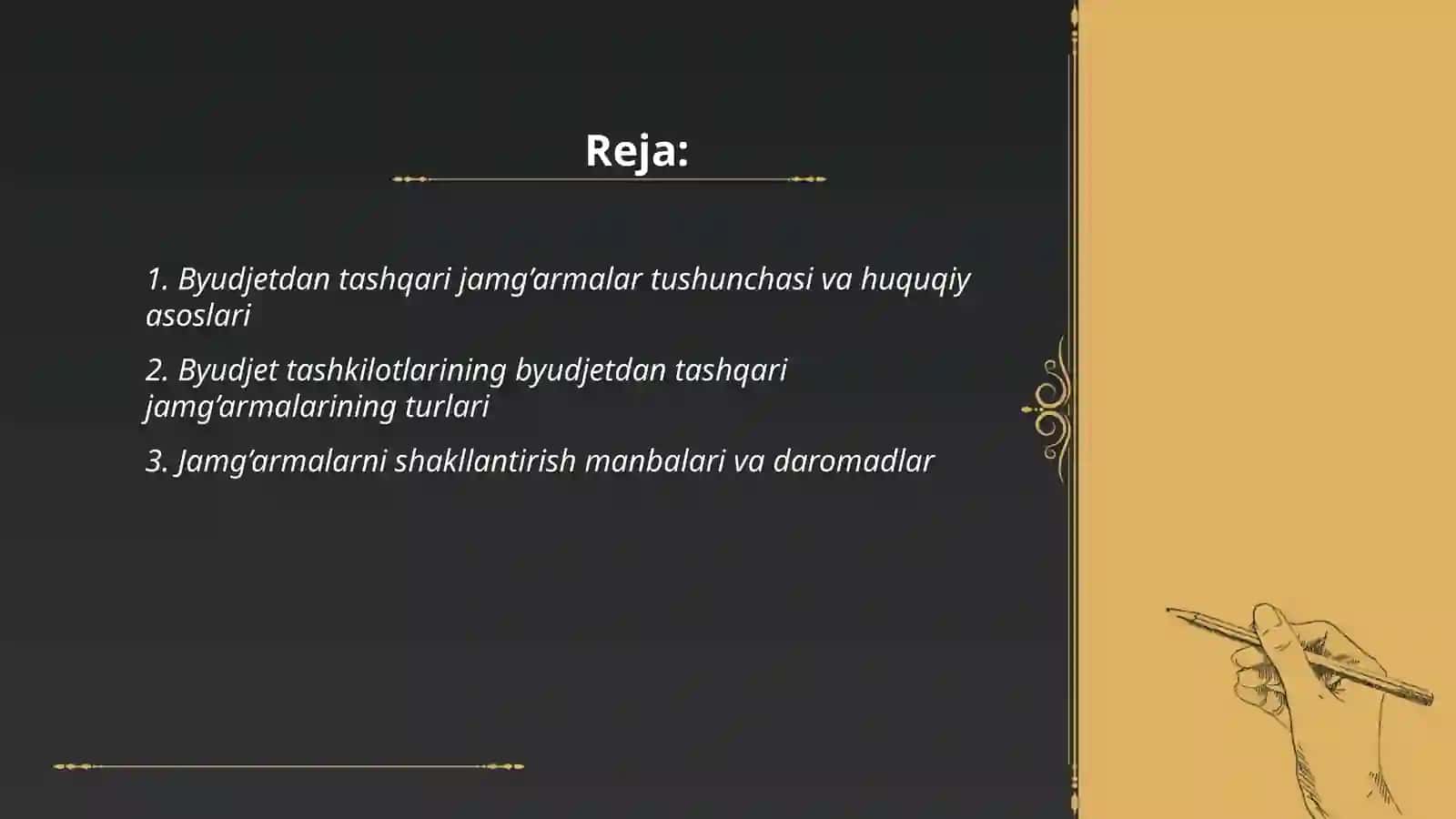 Byudjet tashkilotlarining byudjetdan tashqari jamg’armalari 2