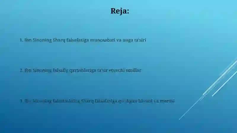 Ibn Sinoning Sharq falsafasi haqidagi qarashlari 2