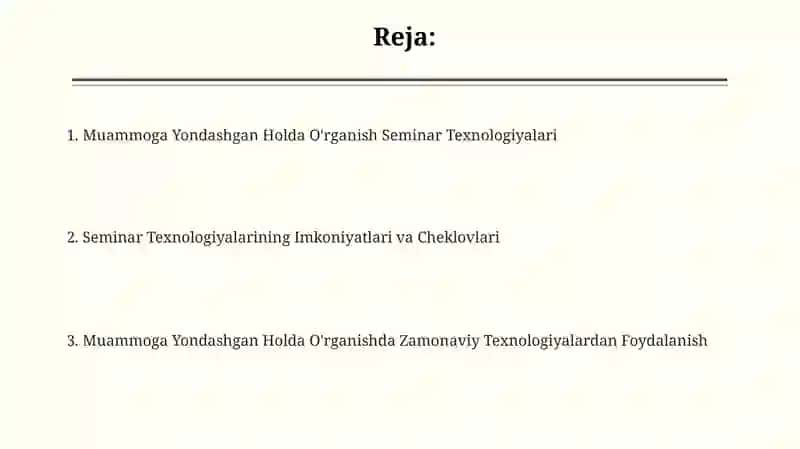 Muammoli seminarlarda o‘qitish texnologiyasi 2