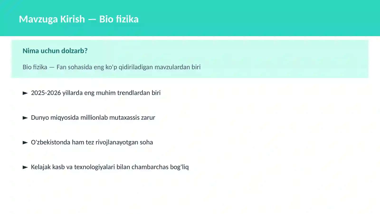 FAN | FIZIKA ZAMONAVIY 2