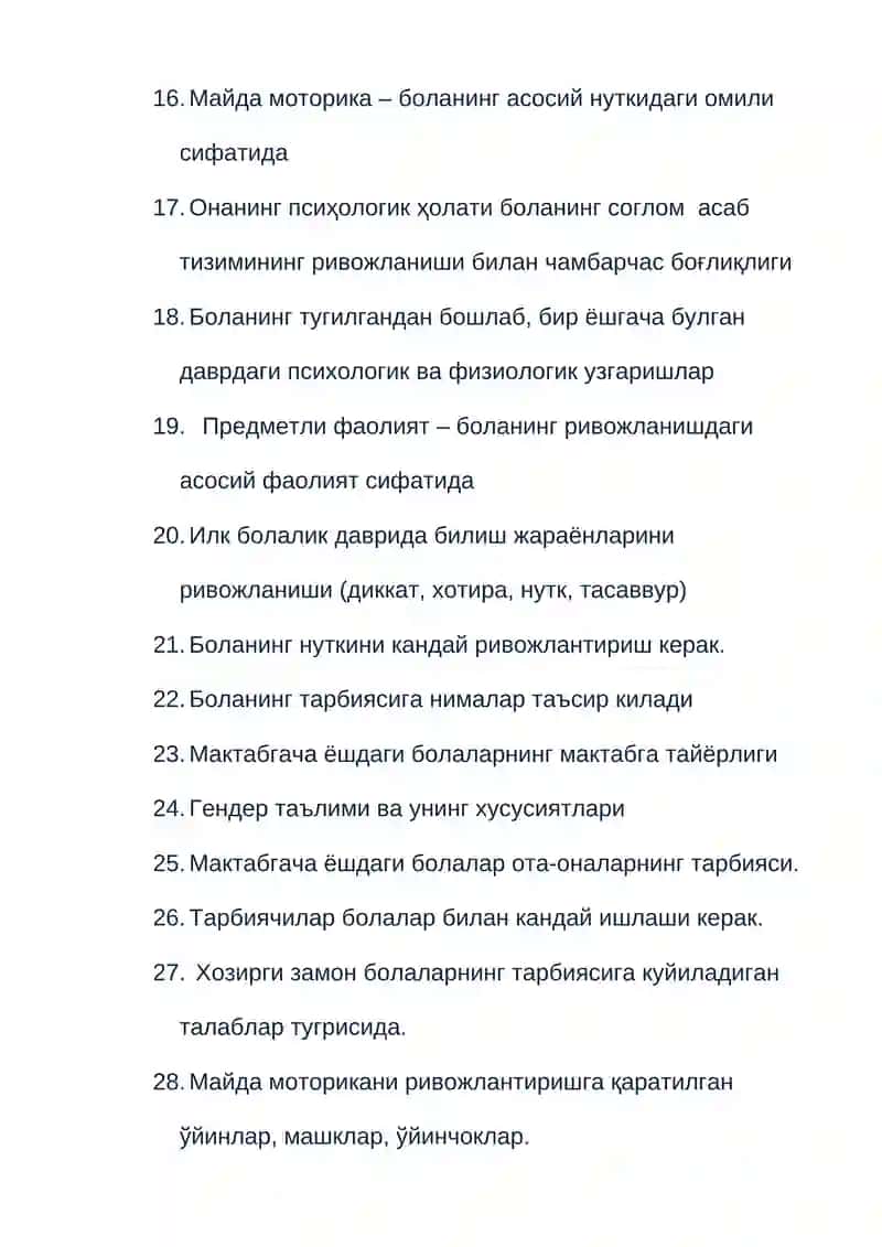 МУСТАКИЛ ИШ ва ТАКДИМОТ УЧУН 2