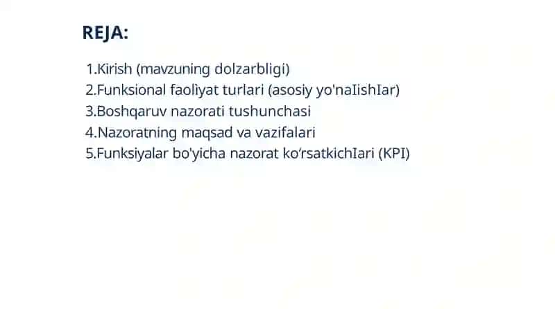 FUNKSIONAL FAOLIYAT TURLARI ASOSIDA BOSHQARUV NAZORATINIТАKОMILLASHTIRISH 2