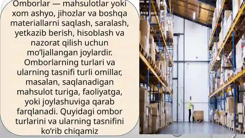 Omborlar va ularning tasnifi 2