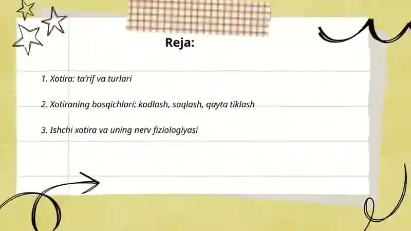 Xotira haqida tushuncha va uning nerv fiziologik asosi 2