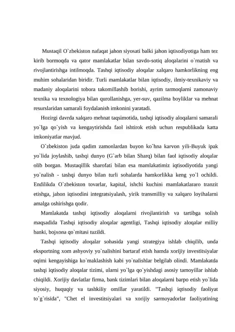 O`zbekiston tashqi iqtisodiy aloqalar geografiyasi 2