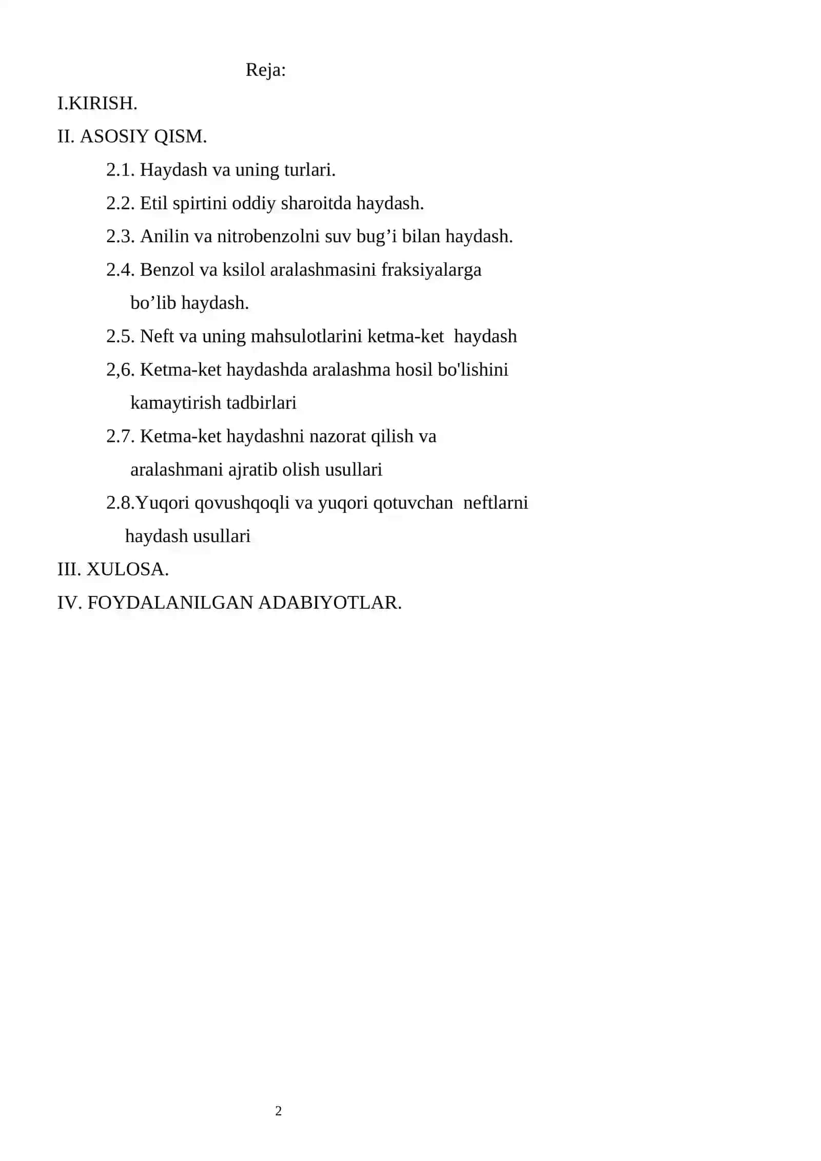 YENGIL UCHUVCHAN BIRIKMALARNI AJRATIB HAYDASH 2