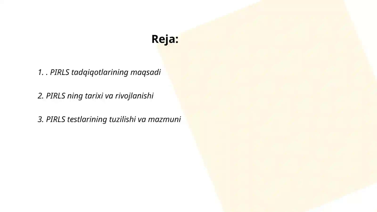 PIRLS tadqiqotlari mazmuni va amaliy ahamiyati 2