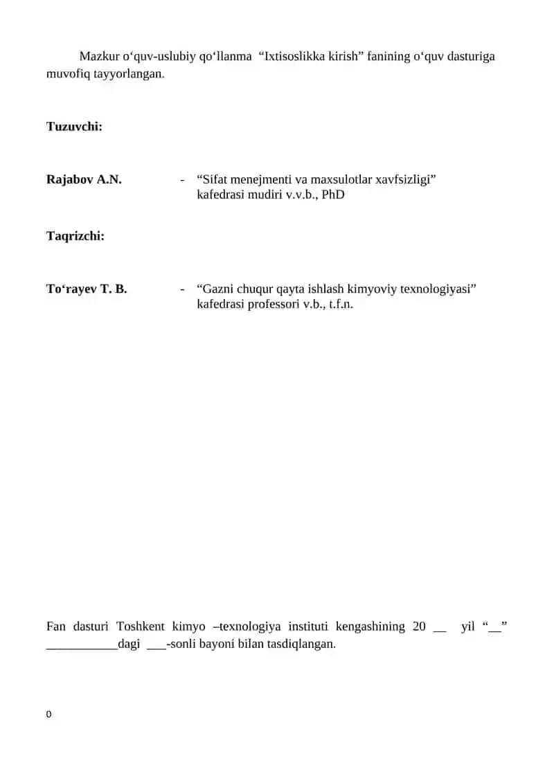 Ixtisoslikka kirish 2
