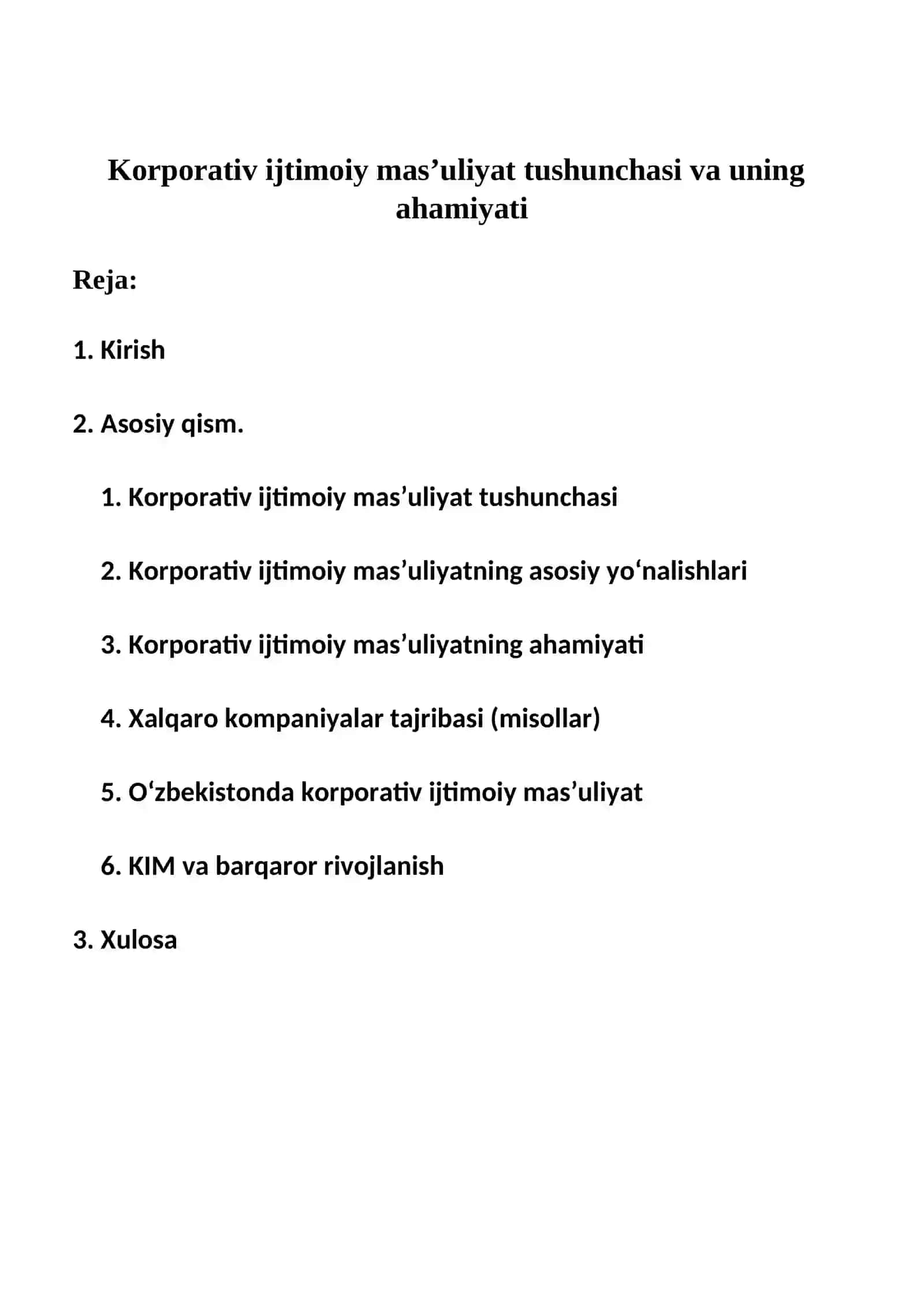 Korporativ ijtimoiy mas’uliyat tushunchasi va uning ahamiyati 2