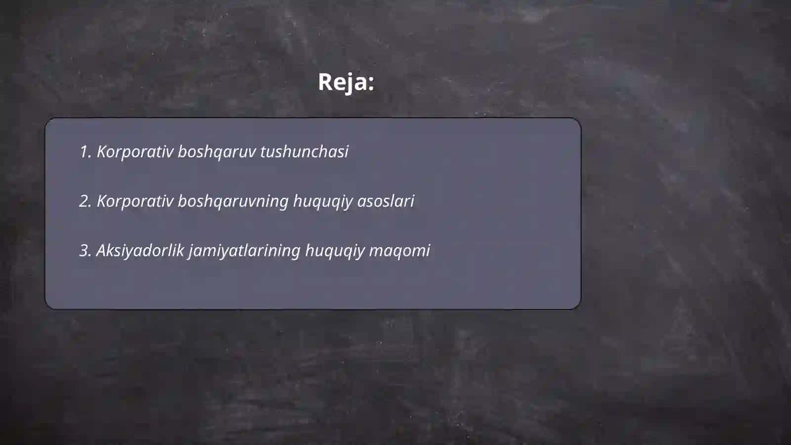 Korporativ boshqaruvning meyoriy huquqiy asoslari 2