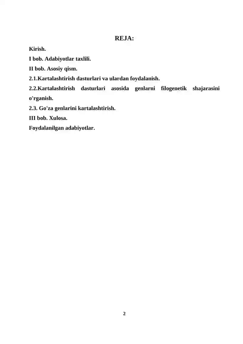 Kartalashtirish dasturlari, genlarning filogenetik shajaralarini o’rganish dasturlari 2
