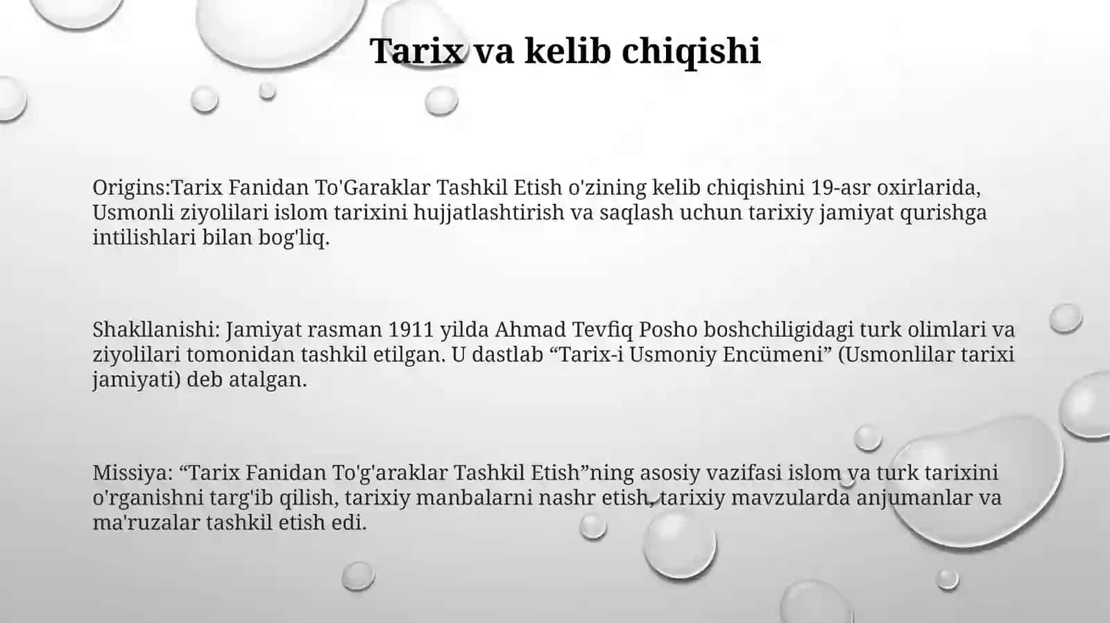 Tarix Fanidan ToʻGaraklar Tashkil Etish 2